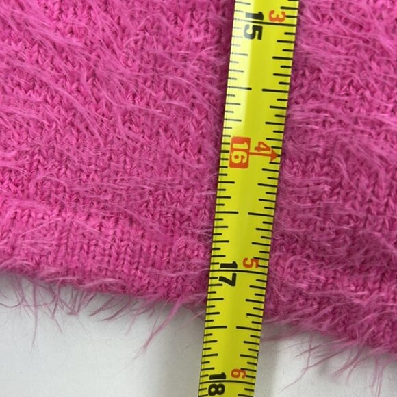 Paper Heart Pink Fluffy Short Sleeved fitted Sweater - Picture 5 of 6